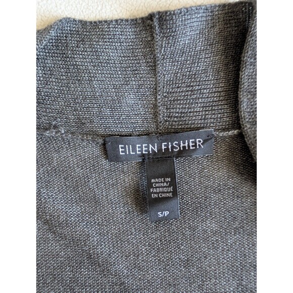 Eileen Fisher Long Open Front Merino Wool Blend Cardigan Sweater Women’s S - Picture 3 of 7